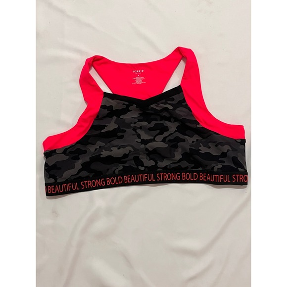 Torrid Active sports bra pink black unlined racerback 6 6x plus size pullover - Picture 1 of 13
